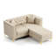 Canapé Chesterfield modulaire 2 places, canapé en similicuir avec capitonnage à boutons fait à la main, accoudoirs garnis de métal et pieds minces en métal, comprend 2 coussins-343844013