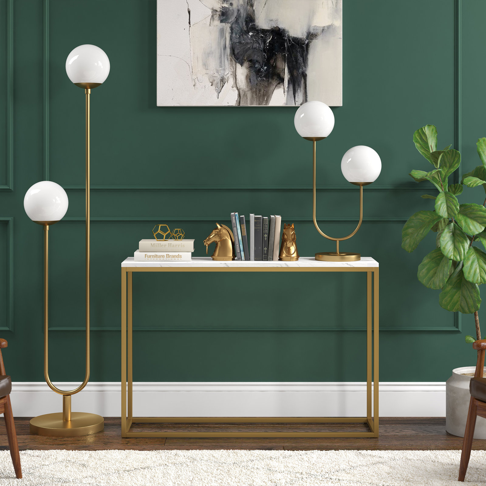 Ruby Metal Table Lamp, Brass