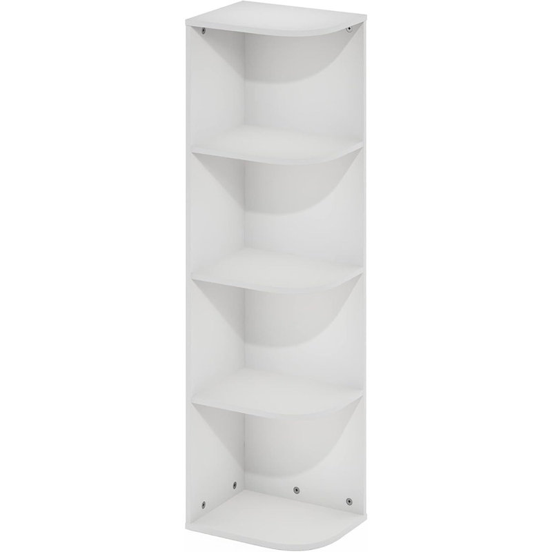 Bibliothèque de coin à 4 tablettes - blanc