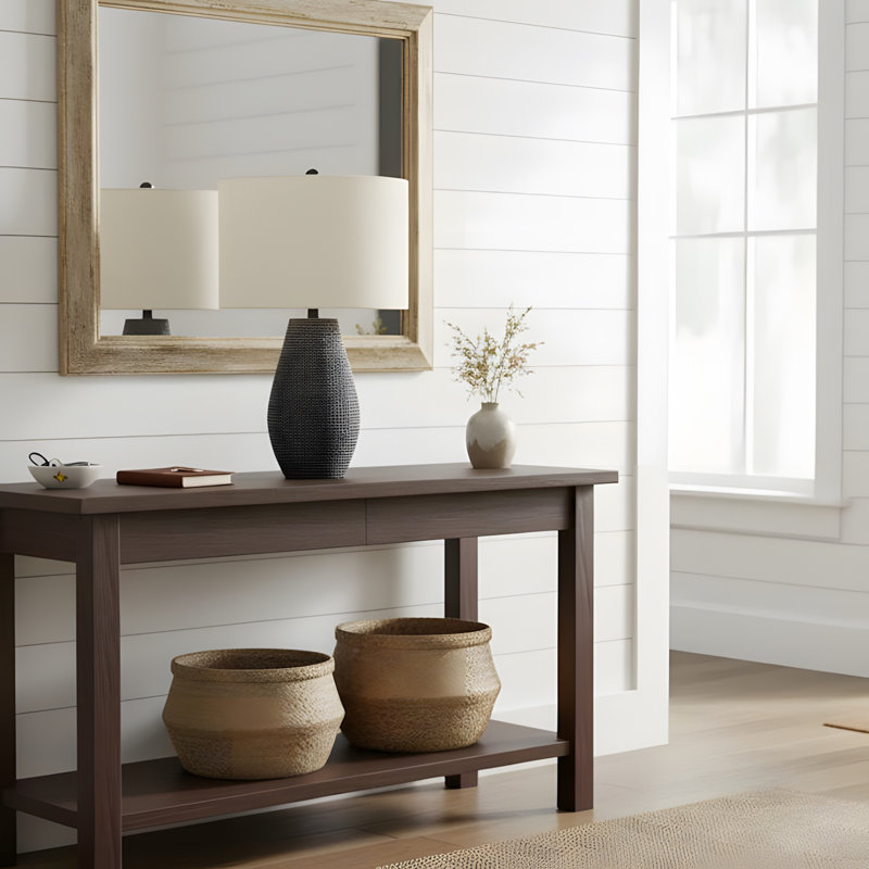 Lighting, 24 po, lampe de table, résine noire, abat-jour ivoire / crème, contemporain, Noir