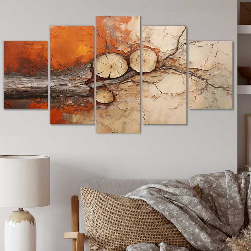  «Redwood Tree Collage - reproduction d'art moderne sur toile - 5 panneaux