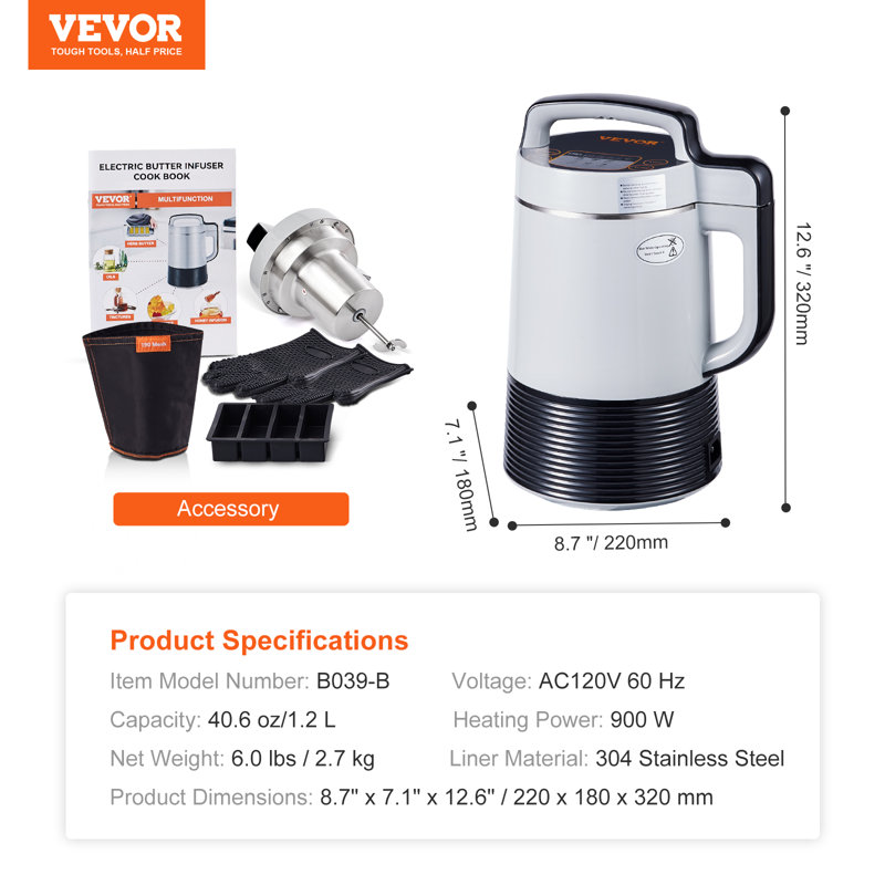 VEVOR 40oz. Blender Food Processor Combo