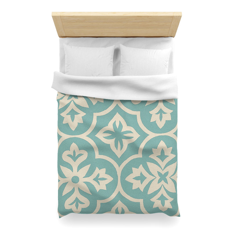 Microfiber Duvet Cover Boho Style, Design 37, Twin XL Duvet Cover, White