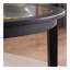 Table basse ronde avec plateau de rangement en bois massif noir