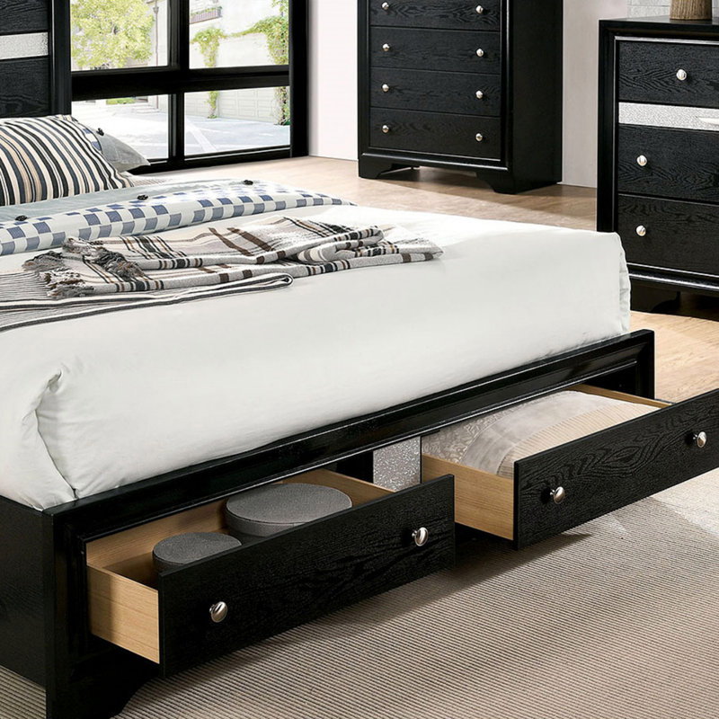 1pc lit grand contemporain noir 1pc