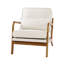 Chaise d'appoint Mid-Century moderne avec tissu en lin et coussin de 5,7 po pour une assise confortable et un décor élégant