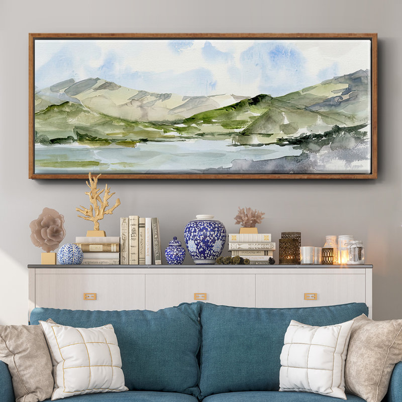 Serene Mountains I - toile encadrée, H 20 po x l 50 po