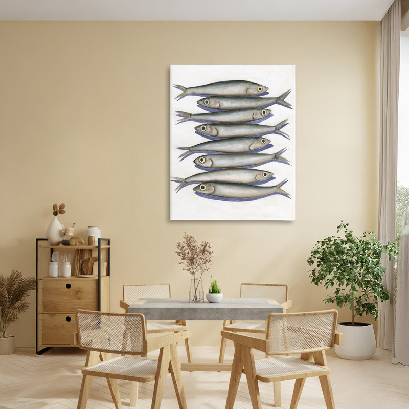 Toile d'anchois empilée, design par Michael Willett, H 40 po x l 30 po