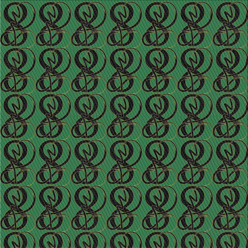Tapis vert / noir Power Loom, Carré 4 pi