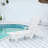 Outdoor Lounge Chair With Wood Texture, Oversized Chaise Lounge With Adjustable Backrest, Wheels, And Cup Holder For Poolside And Patio Relaxation-490468700