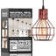 1 - Light Rustic Red Caged Pendant