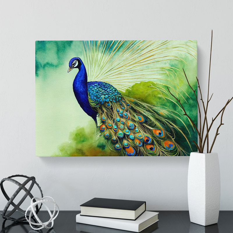 Peacock - Wrapped Canvas, 50cm H x 76cm W x 3cm D