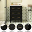 Meuble-lavabo de 24 po avec lavabo en céramique, meuble-lavabo simple à 3 tiroirs, couleur noire et noir, facile à installer, tiroirs rétro en métal