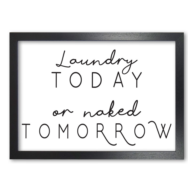 Laundry Today Landscape - Print, 60 cm H x 85 cm W x 5 cm D, Black Grain Frame