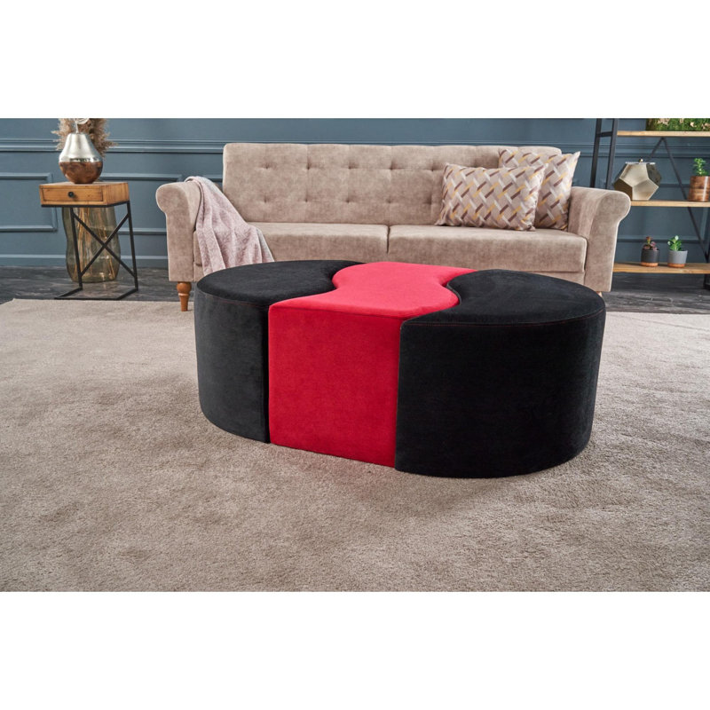 Pouf, Rouge / noir