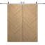 Porte de grange double moderne 60 x 80 pouces Ego 5005 Chêne naturel, rail argenté de 13 pieds, portes intérieures à panneaux pleins-99700702-99700706