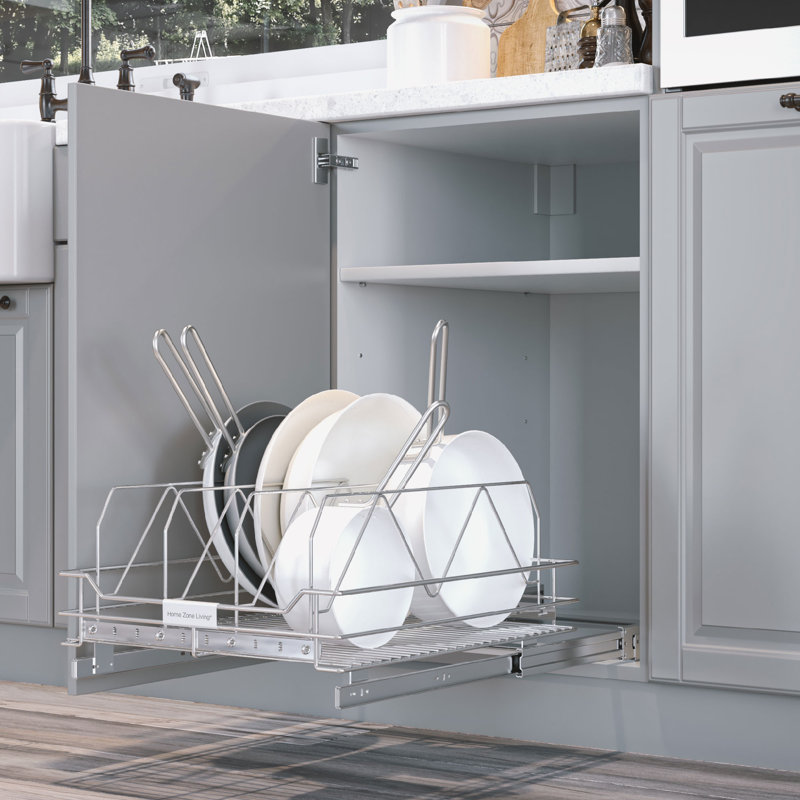 Organisateur de cuisine coulissant avec un niveau de rangement, l 17 po x P 20 po