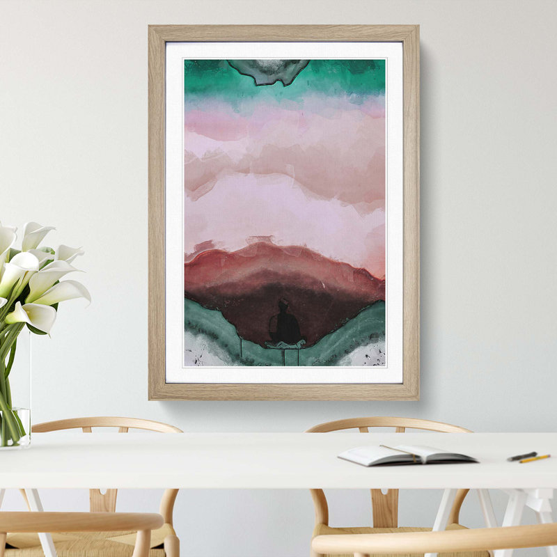 Meditation in Abstract - Picture Frame Graphic Art Print, 48cm H x 36cm W x 2cm D, Oak Framed