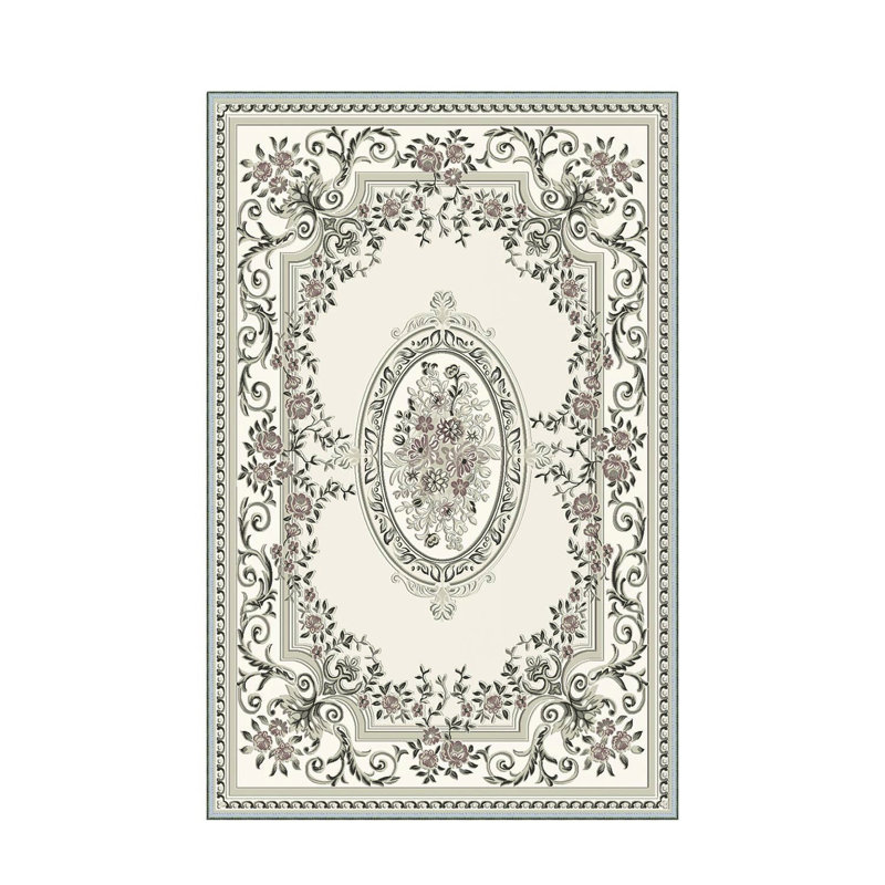 Luxurious Woven Area Rug, 5.9 x 9.2 ft, 100% Polyester, Antibacterial | Non-Slip PVC Felt Dot Underside, 0.3 in Pile Height | Machine Washable, 3D Digital Print, Perfect for Living Room & Bedroom Décor