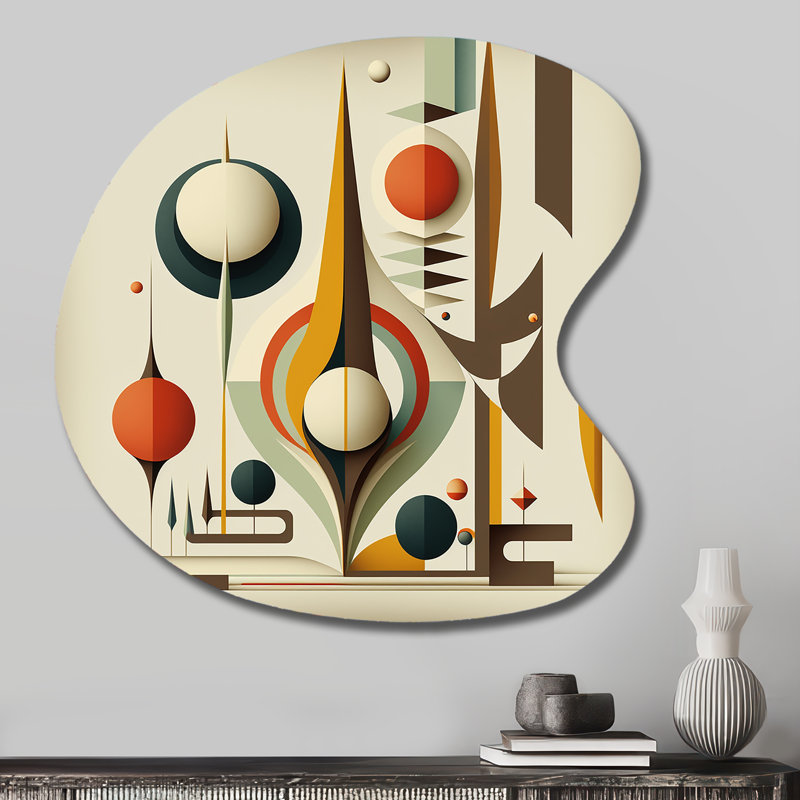 Guillen - Modern Midcentury Drop Shape Assymterical Metal Wall Art, H 27 po x l 27 po