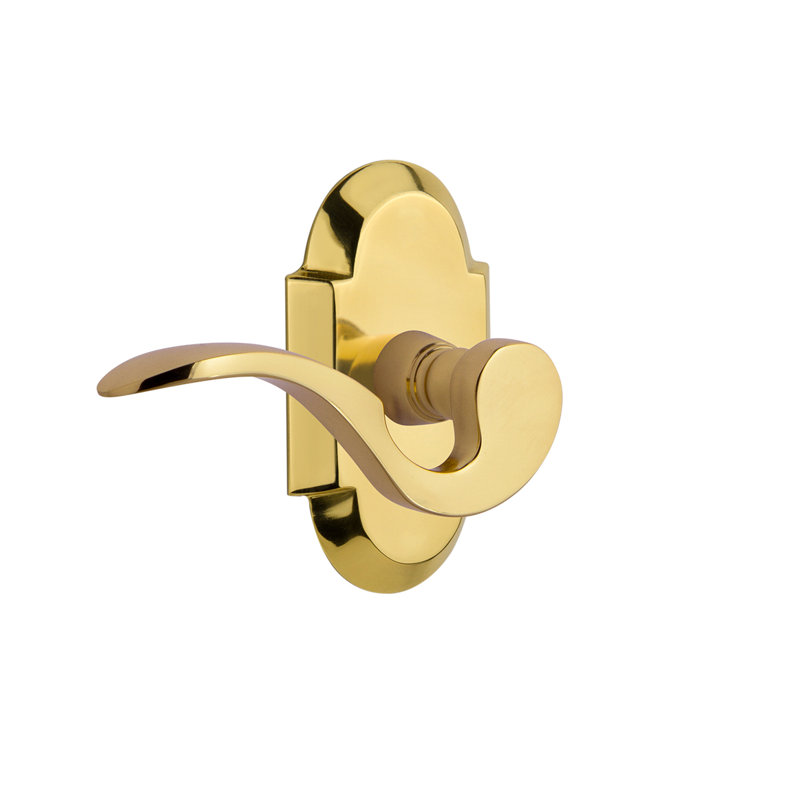 Cottage Plate Passage (Hall & Closet) with Manor Lever, Polished Brass, Left, 2.75"