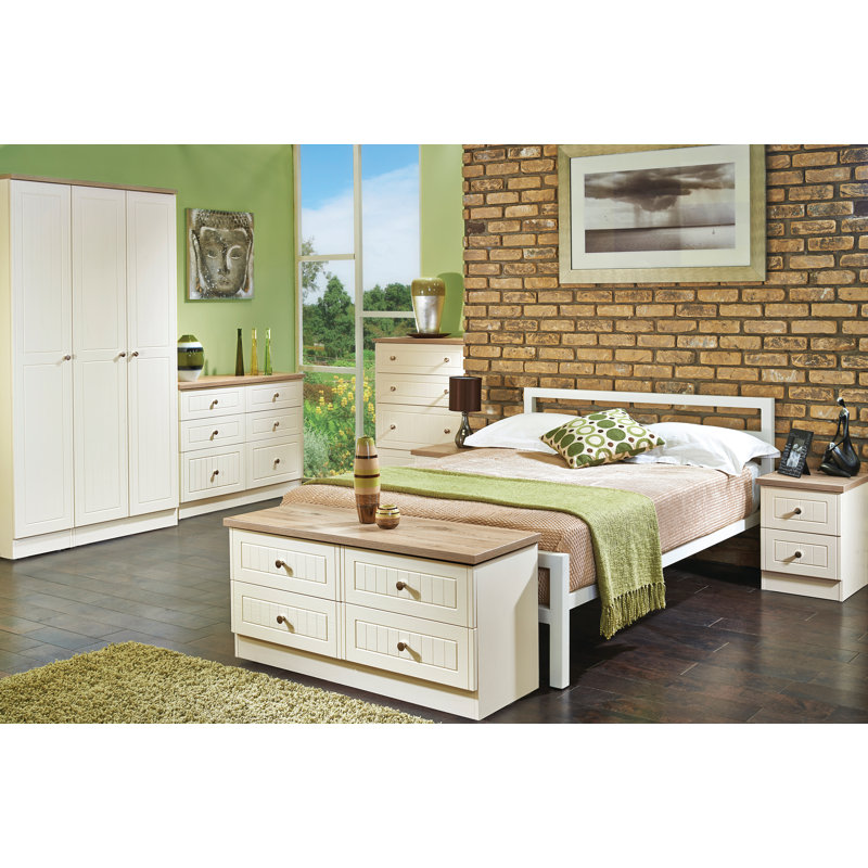 Vienna Fully Assembled Vienna 3 Drawer Bedside, Cream Ash/Bardolino