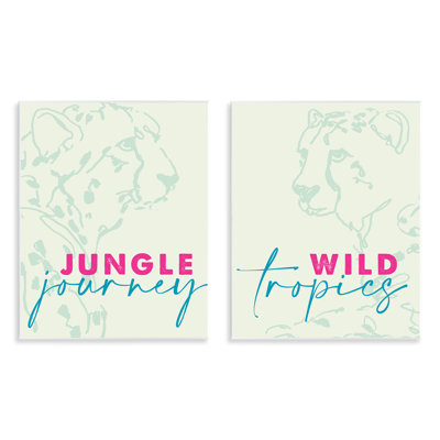 Ensemble de 2 plaques murales guépards de la faune, design par Lanie Loreth