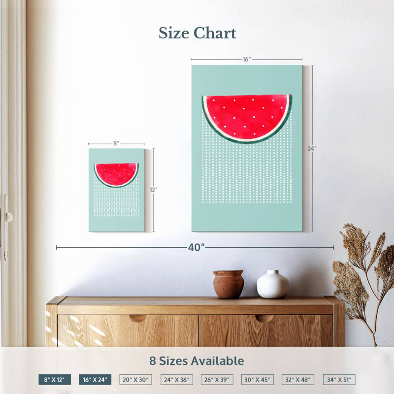 Yarlin Watermelon Rain, 12" H x 8" W