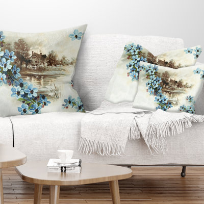 Coussin lombaire floral fleur d’illustration