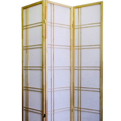 Un écran de 70 po de hauteur 3 avec une finition naturelle, ajoute une saveur artistique à la pièce, fait de pin, sections articulées pour un placement polyvalent, multicolore, 50 po de profondeur, 6 po de largeur, hauteur, 13 lb