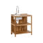 Outdoor Kitchen Island with Sink VENOSA Acacia Wood Brown