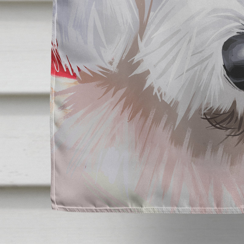 Polyester à 2 côtés 28 x 40 po drapeau maison, Berger anglais
