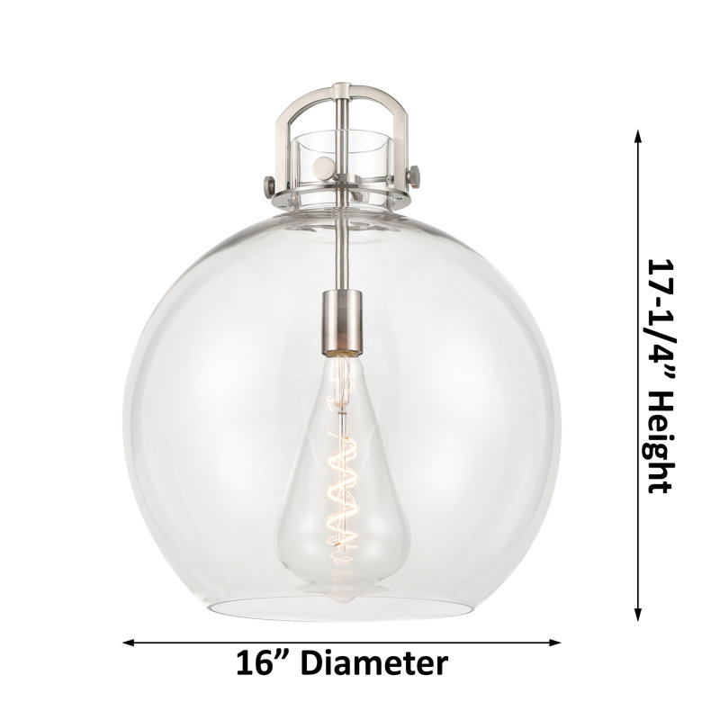 Luminaire suspendu à 1 tige Sligo, H 19,5 po x l 16 po x P 16 po, Clair, Bronze champagne