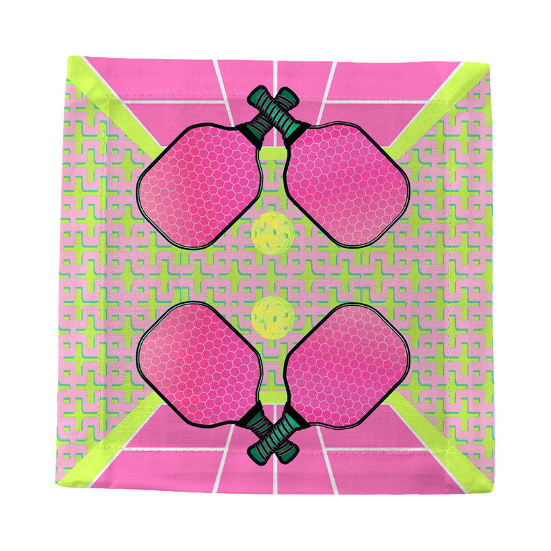 Pickelball Anyone Cotton Sateen Cocktail Napkins, Nancy Fran