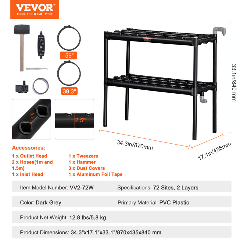 VEVOR 110 Watt Hydroponic Unit Fruits / Vegetables