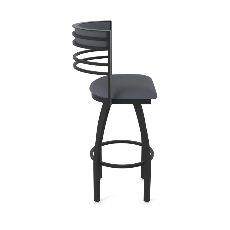 Hunter Swivel Stool, Black Wrinkle, Vinyle - Tempête de galop, Tabouret de bar (siège d'une hauteur de 36 po)