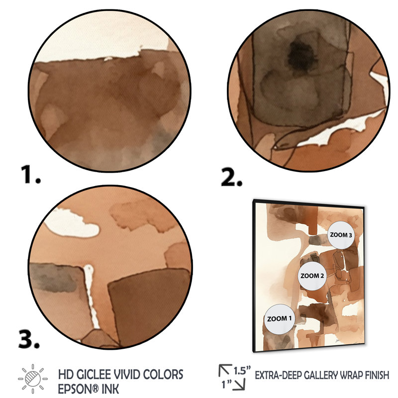 «Liquid Earth Tones I», reproduction sur toile, Impression noire sur toile encadrée, H 20 po x l 12 po x P 1 po