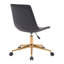 Chaise de bureau pivotante en similicuir moderne avec base dorée, hauteur réglable-1613350560