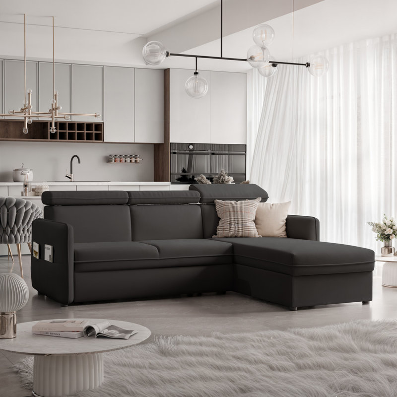 3 Seater Sofa Bed, Black