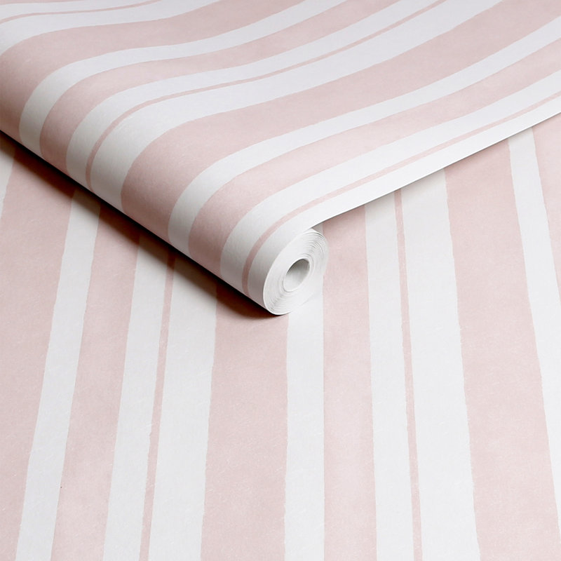  Papier peint à rayures aquarelle Arthur, Rose