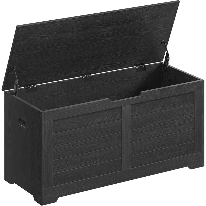 Wood Storage Bench, Black