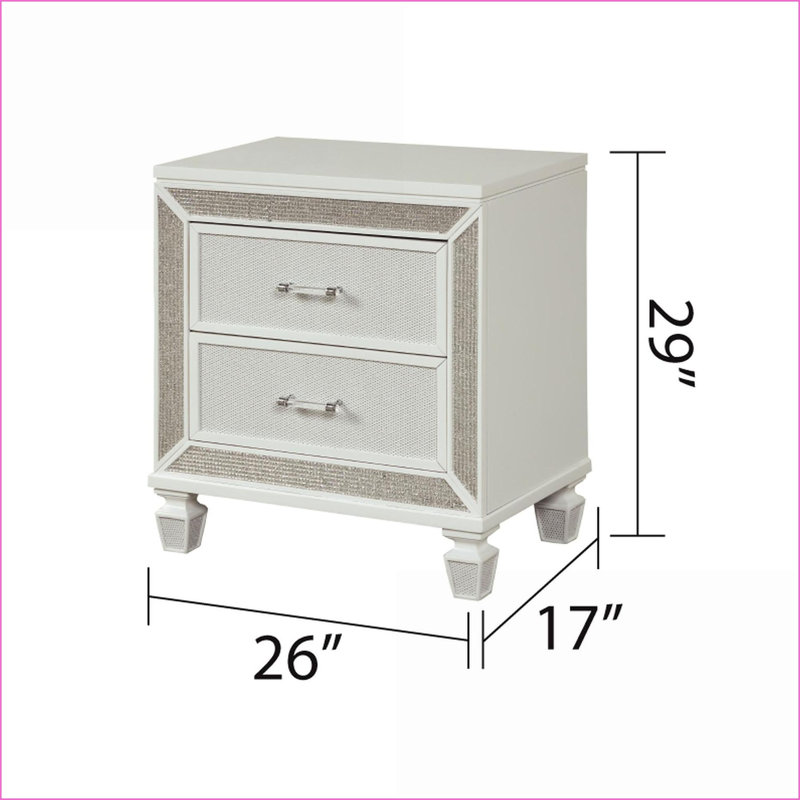 Table de chevet moderne 2 tiroirs Crystal