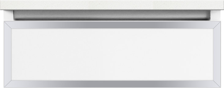 Profiles Framed 24" Bathroom Vanity Base Only, Full Drawer, No, White/Matte Black