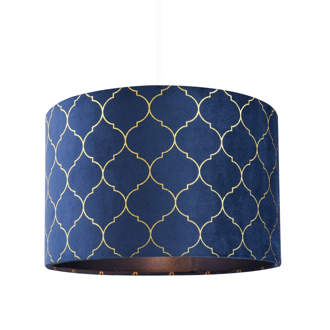 Modern Soft Brushable Velvet Lamp Shade With Gold Foil Decor By Rosdorf Park