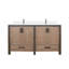 Ensemble de meuble-lavabo double avec comptoir en quartz blanc et robinet-1761420252