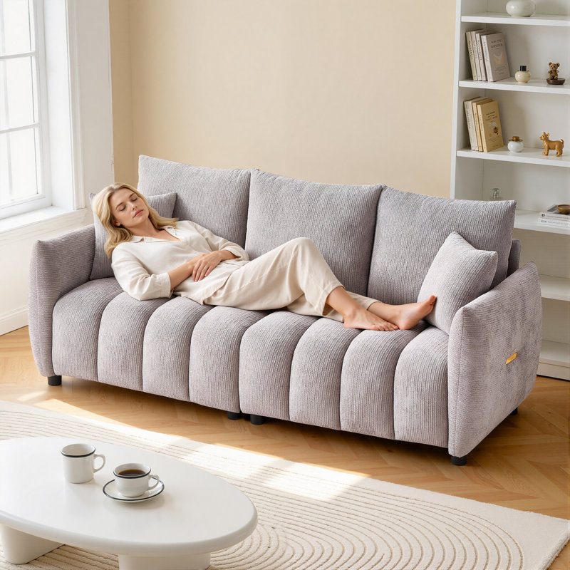 Canapé en tissu Modern, Grey Chenille