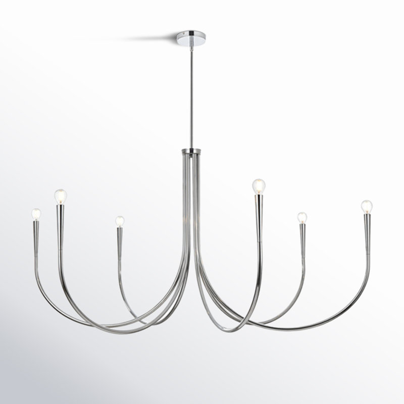 Catalena 6-Light Chandelier, Chrome, 28" H x 55" W x 55" D