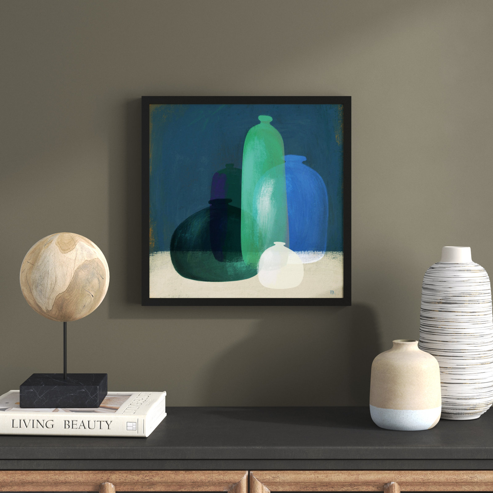 Murano Glass Vases Print, Black, 16" H x 16" W x 1.25" D