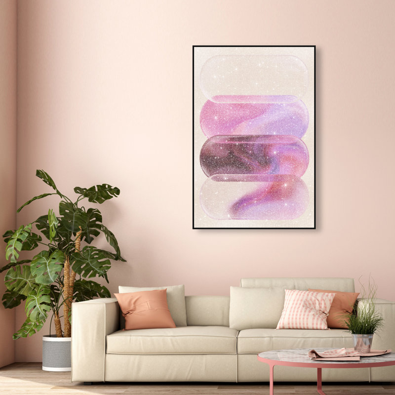Clear Rose Canvas Abstract Print by Oliver Gal, Black Frame, 10 x 15, 25"H x 17"W, Black Floater Frame