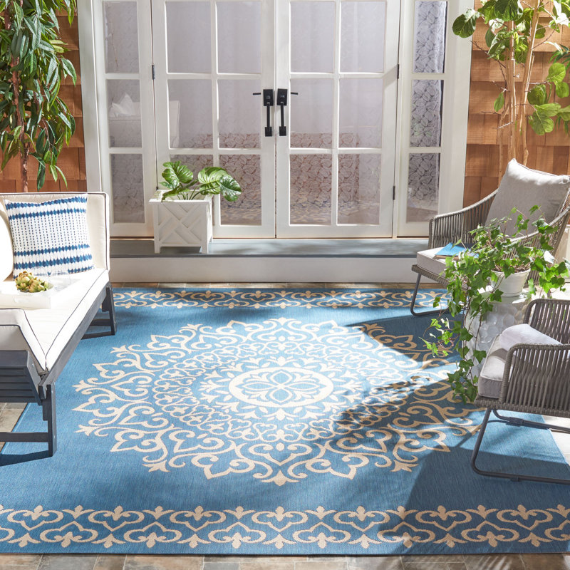 Ryleigh Performance Oriental Indoor/Outdoor Area Rug, Rectangle 9' x 12'